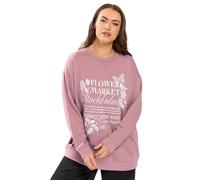 Yours Curve 'Stockholm' Butterfly Embellished Sweatshirt - Women's - Plus Size Curve Pink