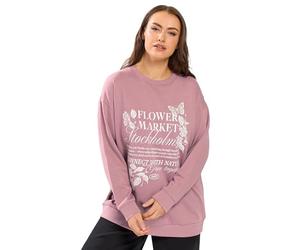 Yours Curve 'Stockholm' Butterfly Embellished Sweatshirt - Women's - Plus Size Curve Pink