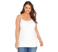 Yours Curve Stretch Cami Jersey Adjustable Strap Vest Top - Women's - Plus Size Curve White 14