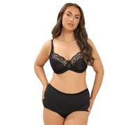 Yours Women's Stretch Lace Non-Padded Underwired Bra in Black | Size: 42G Yours Black 42G