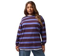 Yours Curve Stripe 2-In-1 Sweatshirt - Women's - Plus Size Curve Purple