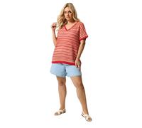 Yours Curve Stripe Boxy Knitted Top - Women's - Plus Size Curve