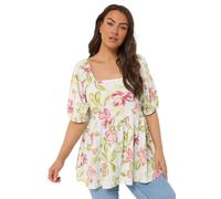 Yours Curve Stripe Peplum Top - Women's - Plus Size Curve