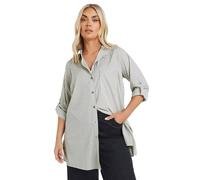 Yours Curve Stripe Print Boyfriend Shirt - Women's - Plus Size Curve White