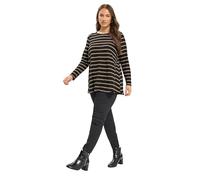 Yours Curve Stripe Ribbed Swing Top - Women's - Plus Size Curve Black