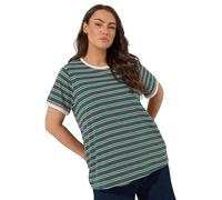 Yours Curve Stripe Ringer T-Shirt - Women's - Plus Size Curve Green