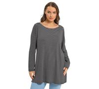 Yours Curve Stripe Stud Detail Top - Women's - Plus Size Curve