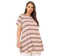Yours Curve Stripe Swing Top - Women's - Plus Size Curve Pink