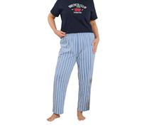 Yours Women's Stripe Wide Leg Pyjama Bottoms in Blue | Size: 18-20 Yours Blue 18-20