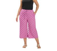 Yours Curve Striped Crinkle Culottes - Women's - Plus Size Curve