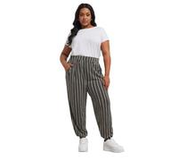 Yours Curve Striped Jersey Cuffed Trousers - Women's - Plus Size Curve