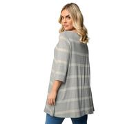 Yours Curve Striped Jersey Top - Women's - Plus Size Curve Grey