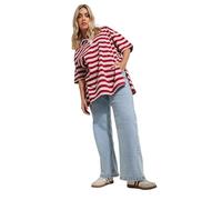 Striped Rugby Collar T-Shirt Yours Red 22-24