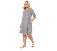 Yours Curve Striped Soft Touch Pocket Dress - Women's - Plus Size Curve Grey