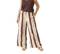 Yours Curve Striped Wide Leg Trousers - Women's - Plus Size Curve Brown