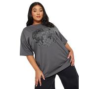 Yours Curve Stud Embellished Disco Ball T-Shirt - Women's - Plus Size Curve Grey