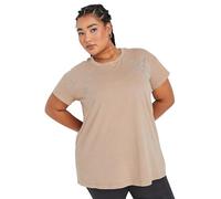 Yours Curve Stud Embellished Star T-Shirt - Women's - Plus Size Curve Pink