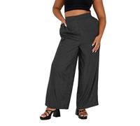 Yours Curve Stud Embellished Wide Leg Trousers - Women's - Plus Size Curve Black