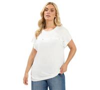 Yours Curve Stud Grown-On Sleeve T-Shirt - Women's - Plus Size Curve White