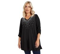 Yours Curve Stud Swing Top - Women's - Plus Size Curve Black
