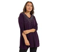 Yours Curve Stud Swing Top - Women's - Plus Size Curve Purple