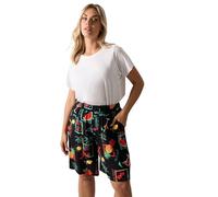 Yours Curve Summer Postcard Print Shorts - Women's - Plus Size Curve Black