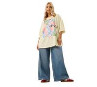 Yours Curve 'Summer Spritz' Oversized T-Shirt - Women's - Plus Size Curve Yellow