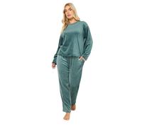 Yours Curve Super Luxe Pyjama Set - Women's - Plus Size Curve Green