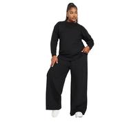 Yours Women's Sweatshirt & Wide Leg Jogger Set in Black | Size: 22-24 Yours Black 22-24
