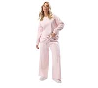 Yours Curve Sweatshirt & Wide Leg Jogger Set - Women's - Plus Size Curve Light Pink
