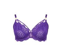 Yours Curve Swirl Lace Strap Detail Underwired Bra - Women's - Plus Size Curve Purple