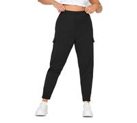 Yours Curve Tailored Scuba Cargo Trousers - Women's - Plus Size Curve Black