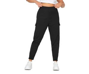 Yours Curve Tailored Scuba Cargo Trousers - Women's - Plus Size Curve Black