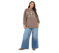 Yours Women's Heart Sweatshirt in Taupe | Size: 14/16