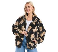 Yours Curve Teddy Bear Faux Fur Fleece Jacket - Women's - Plus Size Curve