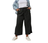 Yours Curve Textured Culottes - Women's - Plus Size Curve Black
