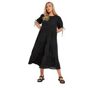 Ditsy Floral Textured Smock Dress Yours Black 26-28