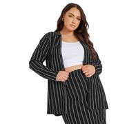 Yours Curve Textured Pinstripe Shirt - Women's - Plus Size Curve Black