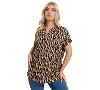 Yours Curve Textured Polka Dot Notch Neck Top - Women's - Plus Size Curve