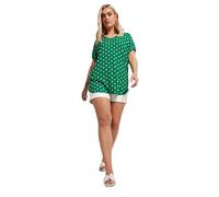 Yours Curve Textured Polka Dot Top - Women's - Plus Size Curve Green