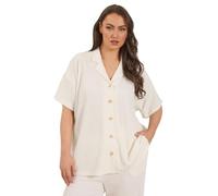Yours Women's Textured Shirt in Ivory | Size: 26/28