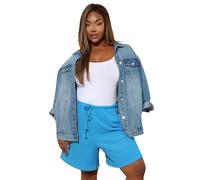Yours Curve Textured Shorts - Women's - Plus Size Curve Blue