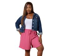 Yours Curve Textured Shorts - Women's - Plus Size Curve Pink