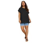 Yours Curve Textured Split Seam Top - Women's - Plus Size Curve Black