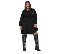 Yours Curve Textured Stripe Shirt Dress - Women's - Plus Size Curve Black