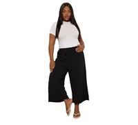 Yours Curve Textured Tie Waist Culottes - Women's - Plus Size Curve Black