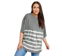 Yours Curve Tie Dye Boxy T-Shirt - Women's - Plus Size Curve Grey