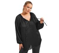 Yours Curve Tie Neck Blouse - Women's - Plus Size Curve Black