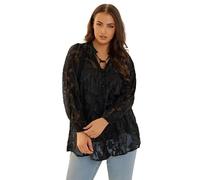 Yours Curve Tie Neck Blouse - Women's - Plus Size Curve Black
