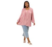 Yours Curve Tie Neck Pintuck Top - Women's - Plus Size Curve Pink